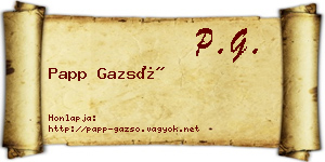 Papp Gazsó névjegykártya