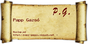 Papp Gazsó névjegykártya